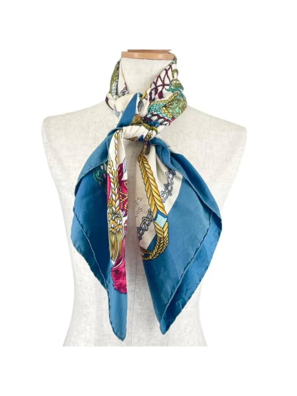 Hermes Carre 90 le Timbalier Timpani Player Scarf Silk Multicolor